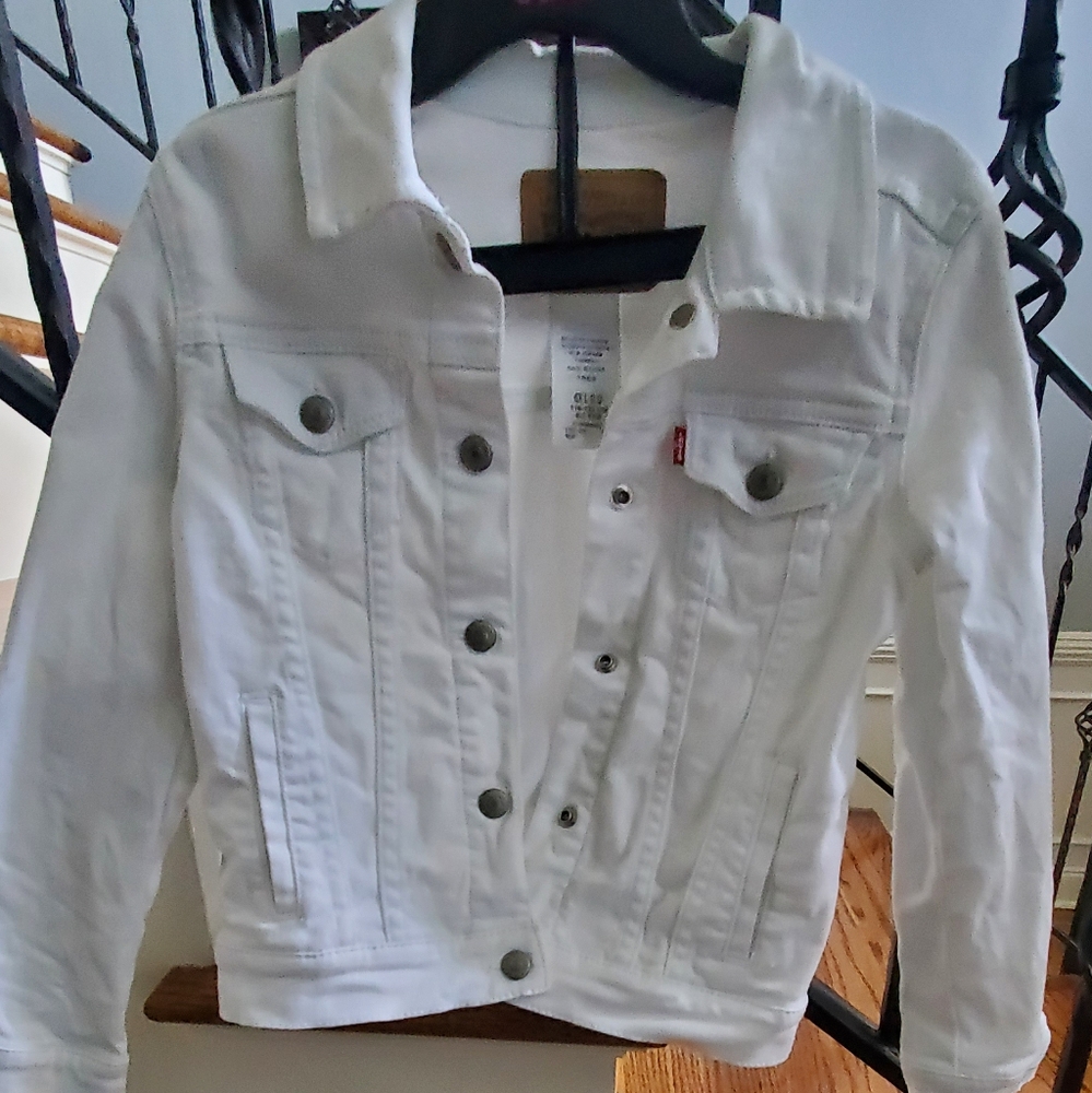Little girls White Levi's Denim Jacket EUC